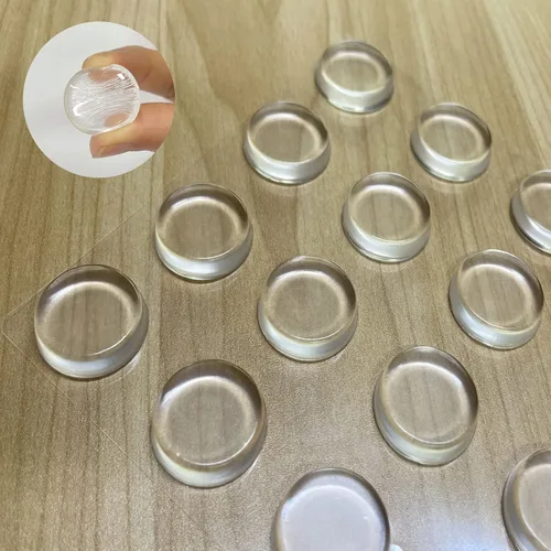 Vista 7 de Almohadillas para parachoques de cajones, pequeños parachoques para puertas de gabinete, puntos de armario, pies de goma transparente autoadhesivos