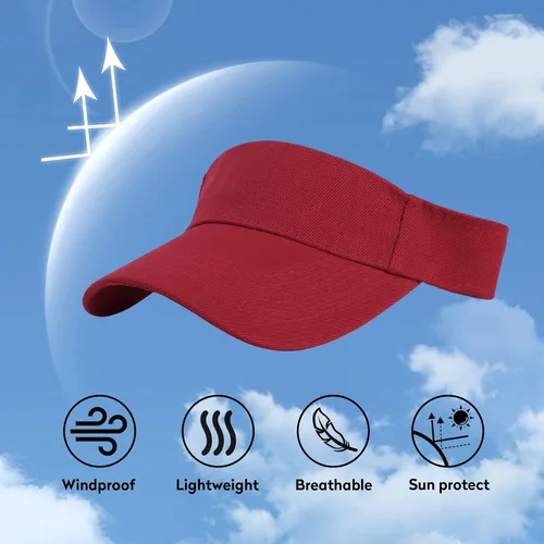 Vista 4 de Sport Sun Visor Hats Adjustable Empty Top Baseball Cap Cotton Ball Caps for Women and Men