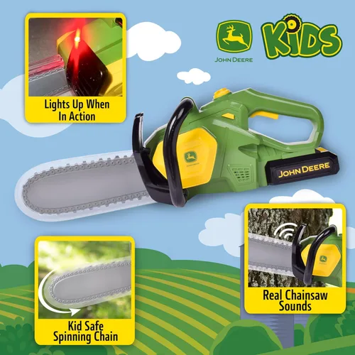 Vista 3 de John Deere Juguete de motosierra - Luces y sonidos, juego de simulación - A partir de 3 años