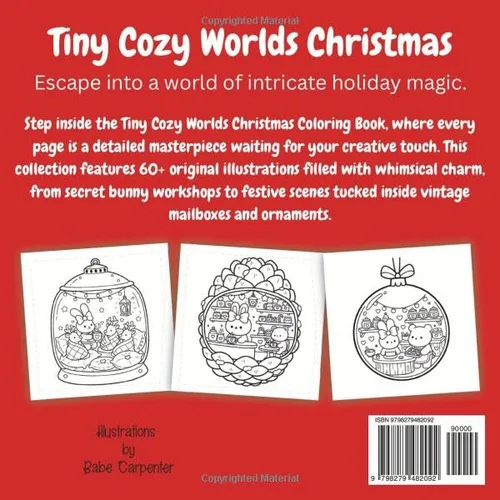 Vista 2 de Tiny Cozy Worlds Christmas Coloring Book Cute and Comfy Holiday Scenes to Color for All Ages