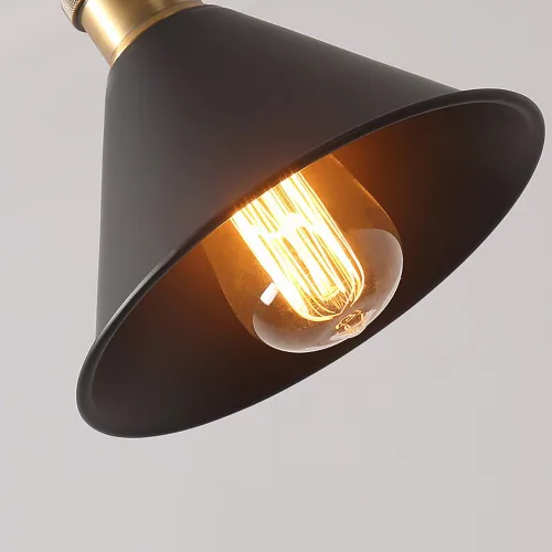 Vista 2 de Industrial Vintage Black Pendant Light - Adjustable E27 Retro Chandelier for Bar, Café, Restaurant, Bedroom, Office(B)