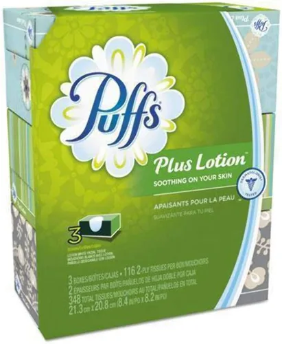 Vista 2 de Puffs Plus Lotion - Pañuelos faciales, cubo, 6 cajas (56 unidades cada una)