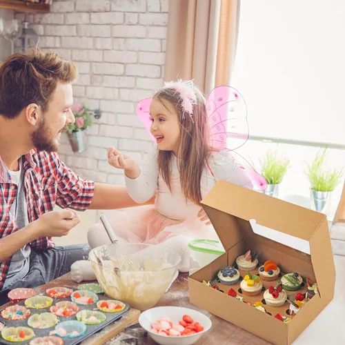 Vista 7 de Svalor Cajas para cupcakes, 12 unidades, paquete de 2 recipientes desechables para cupcakes, portador de cupcakes de grado alimenticio con ventana e