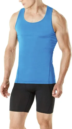 Vista 3 de HIBETY Paquete de 3 o 4 camisetas sin mangas de compresión para hombre, capa base, camisetas de compresión fresca y seca