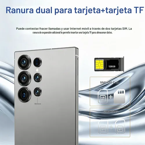 Vista 6 de Teléfonos desbloqueados C25U 5G 256GB+8GB Android 15 Smartphone Gris