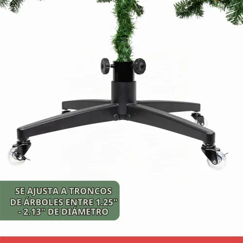 Vista 5 de Soporte rodante para árbol de Navidad para árboles artificiales de hasta 9 pies, base de soporte para árbol de Navidad resistente con ruedas y base