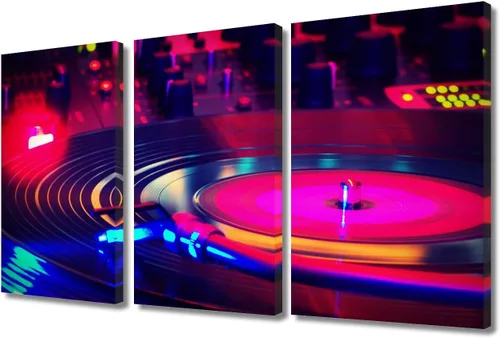 Vista 28 de Lienzo decorativo para pared, diseño de DJ Music Mixes the Track HD impreso en pinturas, 2 piezas, imágenes abstractas para sala de estar, obra
