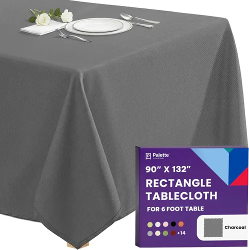 Vista 122 de Gee Di Moda - Mantel rectangular de 60 x 84 pulgadas – Mantel rectangular de poliéster lavable para mesa de 5 pies