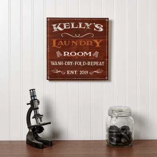 Vista 5 de Artblox Decoración personalizada para cuarto de servicio, letrero de nombre de madera 100% real, letreros de apellido para el hogar, letrero