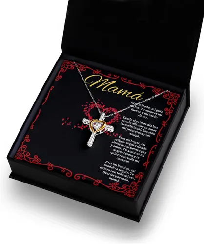Vista 17 de Cadena, Collar de Regalo Para Mama En Forma De Corazon Plateado y Dorado Regalo Para Mujer Personalizado