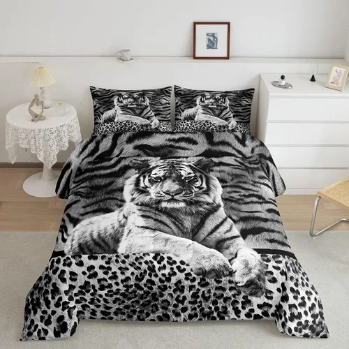 Vista 17 de Erosebridal Juego de edredón rosa para niñas, ropa de cama con estampado de animales para niños y adolescentes, juego de ropa de cama colorido