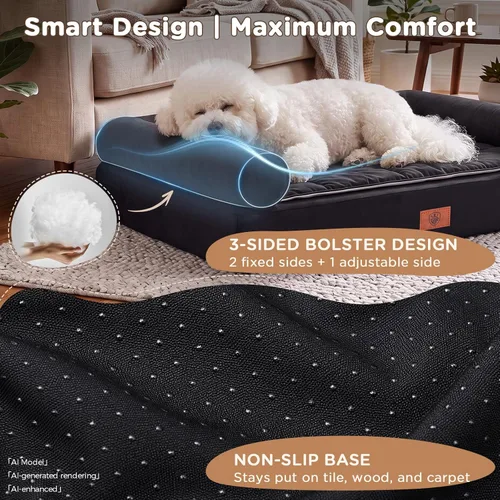 Vista 12 de GTPLAYER Dog Bed, Egg-Crate Foam Pressure Relief with Waterproof Washable Pet Bed 23.6" with 2-in-1 Cooling/Warming Pad, Non-Slip Bottom, Detachable