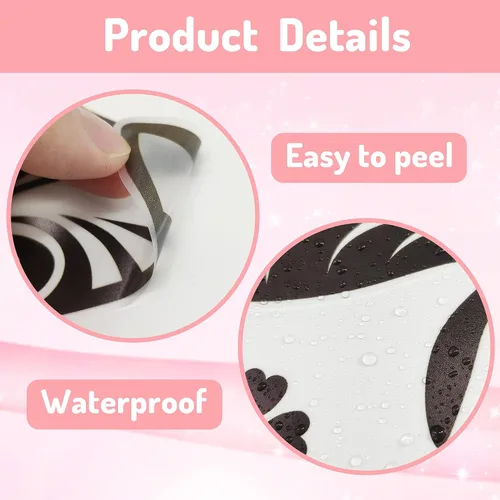 Vista 4 de Calcomanía inspiradora de pared con citas de pestañas, ojos de pared, calcomanías motivacionales de letras de palabras con texto en inglés "She