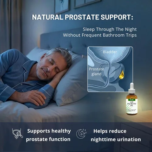Vista 3 de Pure Saw Palmetto Aceite orgánico natural suministro de 60 a 90 días a diferencia de los polvos ineficientes, apoya la salud de la próstata
