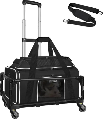 Vista 22 de Petskd Transportador de mascotas extensible superior de 17 x 11 x 9.5 pulgadas, aprobado por aerolíneas de Alaska, transportador de lados suaves
