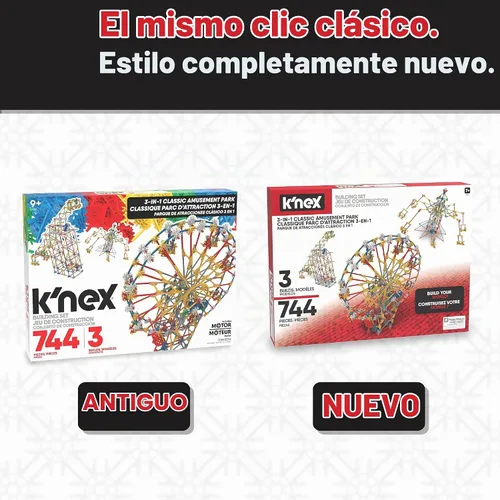 Vista 9 de K'Nex Set para construir de parque de atracción 3 en 1 con motor, 744 piezas