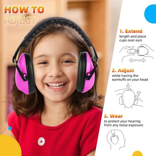 Vista 6 de MelonArt Paquete de 2 auriculares con cancelación de ruido para niños y adultos, protección auditiva para autismo, sensorial, reducción de ruido