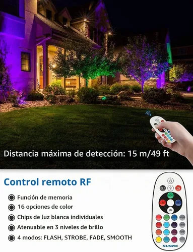 Vista 3 de SUNVIE Luces de paisaje RGB de bajo voltaje que cambian de color, paquete