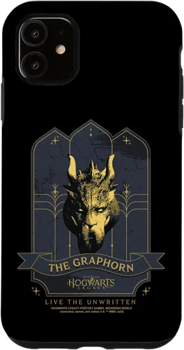 Vista 5 de Funda para iPhone 14 Hogwarts Legacy The Graphorn Golden Logo V2
