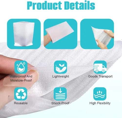 Vista 5 de Vipolish 100 bolsas de espuma de polietileno blanco de 3.9 x 5.9 pulgadas para embalar artículos frágiles