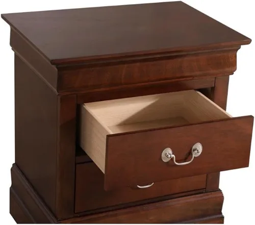 Vista 5 de Glory Furniture Mesita de noche Louis Phillipe con 2 cajones en capuchino