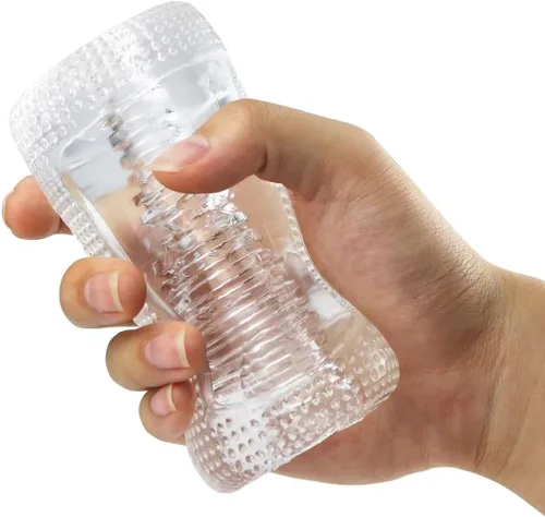 Vista 3 de Masterbater masculino transparente con textura realista, juguetes sexuales, juguetes sexuales para él, vagina ultrasuave para hombre