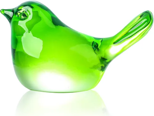 Vista 11 de YWHL Figuras de pájaros azules de cristal hechas a mano, regalos de animales para amantes de los pájaros, mujeres y hombres, pájaros de cristal