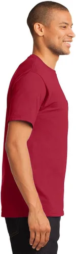 Vista 4 de Port & Company Essential - Camiseta alta para hombre con bolsillo, color natural, Natural