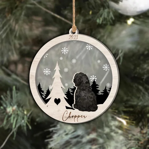 Vista 57 de Nazenti Adorno de Navidad conmemorativo personalizado, regalo personalizado de recuerdo de perro, condolencias por pérdida de mascotas, sabueso