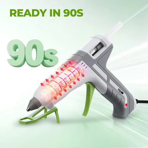 Vista 6 de WORKPRO Pistola de pegamento caliente tamaño completo – Juego de pistola de pegamento de doble temperatura de 60/100 W con 10 barras de pegamento