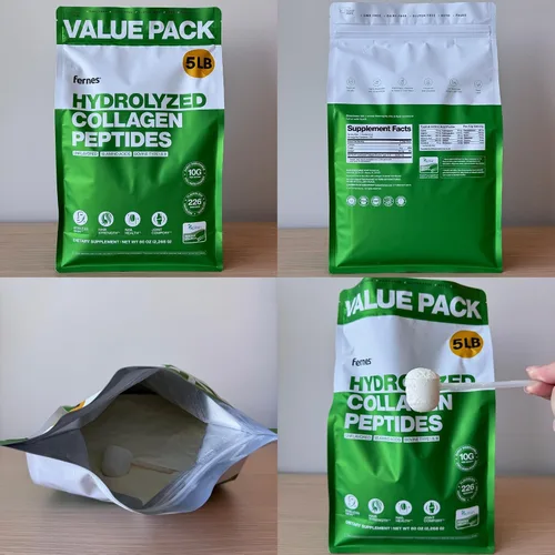 Vista 5 de Polvo de colágeno para mujeres y hombres (2.27 kg) Tipo I y III, sin sabor y sin olor, fácil de mezclar, péptidos de proteína hidrolizada Peptan