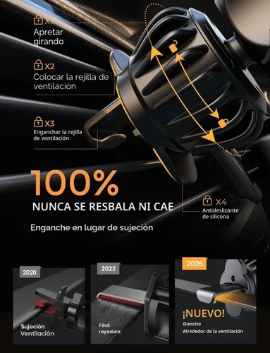 Vista 6 de AINOPE Soporte de Montaje de Teléfono para Rejilla de Ventilación del Automóvil para iPhone 17 Pro Max Montaje para Automóvil [Diseño Deslizante]
