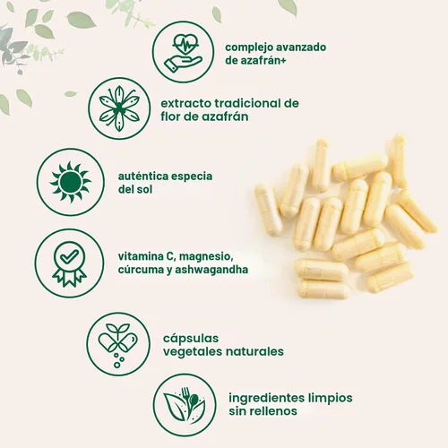 Vista 3 de Micro Ingredients Saffron+ Advanced Supplements, 60 cápsulas vegetarianas – 10 en 1 con extracto de azafrán, vitamina C soluble en grasa de alta