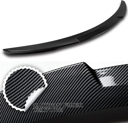 Vista 2 de EPARTS - Alerón trasero de plástico ABS estilo V, tapa extendida compatible con Mazda 3 Sedan 2014, 2015, 2016, 2017, 2018 (estilo carbono)