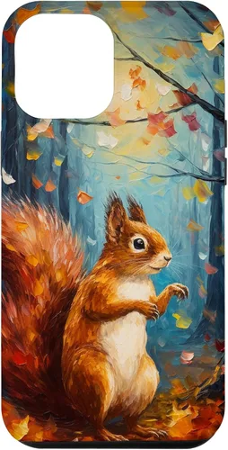 Vista 26 de Starry Night Squirrel Autumn Falling Leaves Van Gogh Style Case for iPhone 16