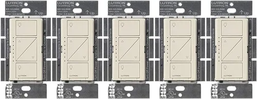 Vista 18 de Lutron Caseta - Interruptor de atenuación inteligente original (requiere Lutron Smart Hub), para luces LED, 150 vatios, un solo polo/3 vías, no Negro