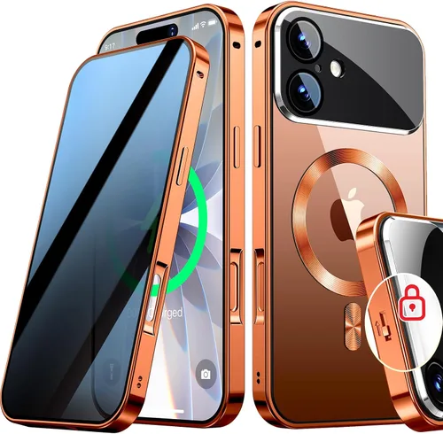 Vista 40 de Funda magnética de privacidad para iPhone 13 Pro, protección completa de la cámara, color negro [Mechanical Lock][Compatible with MagSafe]