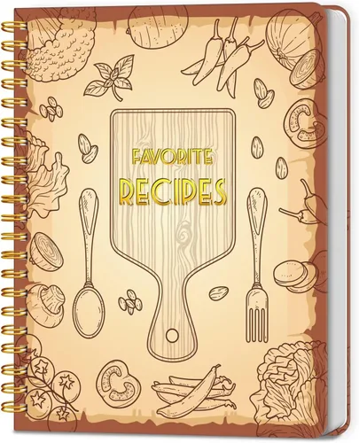 Vista 8 de LuBudingJoy Libro de recetas en blanco para escribir en tus propias recetas, organizador de recetas personal de tapa dura de página completa, diario