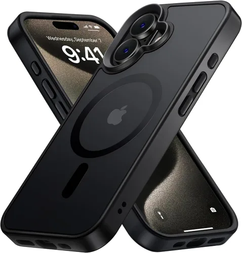 Vista 16 de Tigowos Funda Magnética para iPhone Air Compatible con MagSafe Resistente a Caídas de 16 Pies Cubierta Trasera con Sensación de Piel Mate a Prueba