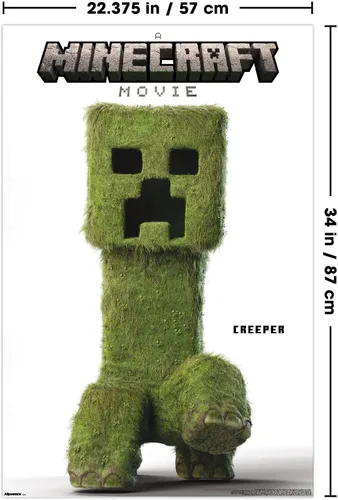 Vista 3 de A Minecraft Movie - Póster de pared de la serie Creeper, 34 pulgadas de largo x 22.4 pulgadas de ancho, versión sin marco