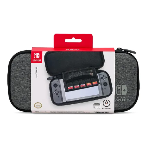 Vista 9 de PowerA Slim Case for Nintendo Switch - OLED Model, Nintendo Switch or Nintendo Switch Lite - Charcoal, Protective Case, Gaming Case, Console Case