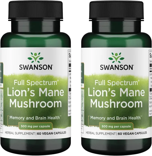 Vista 9 de Suplemento vitamínico de Swanson de espectro completo. Hongo Melena de León. 500 mg, Swanson-SW1096, 1