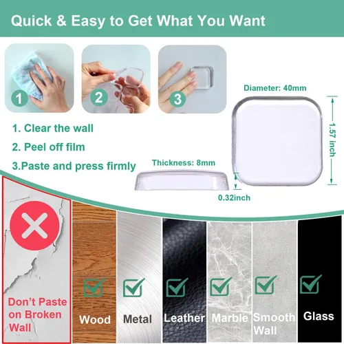 Vista 5 de Protector de pared para tope de puerta, protector de pared contra pomos de puerta, resistente, autoadhesivo, suave y transparente, lavable