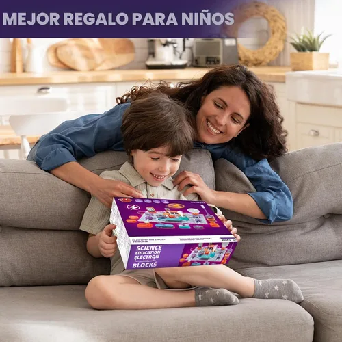 Vista 7 de VATOS Circuito científico para niños, kit de exploración electrónica de bricolaje de 53 piezas con más de 150 proyectos, kit de placa de circuito
