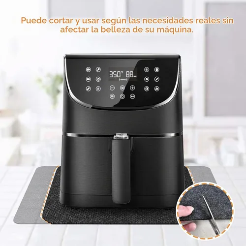 Vista 3 de SIUDANGKA 2 alfombrillas resistentes al calor para freidora de aire, cafetera, tostadora, protector de encimera rectangular negro de fieltro