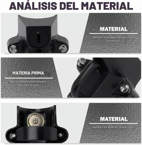 Vista 6 de Kit de bloqueo de seguridad para casco de motocicleta para tubos Negro