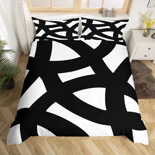 Vista 31 de Manfei Juego de ropa de cama de silueta de ciervo, tamaño individual, funda de edredón con patrón de flechas y cuernos con 1 funda de almohada