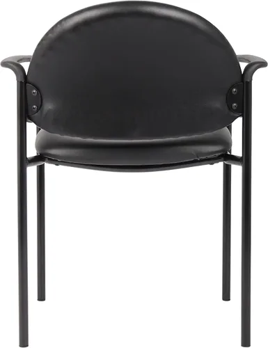 Vista 6 de Boss Office Products Dimond Caressoft - Silla apilable con brazos en negro, 250 libras (B9501-CS)