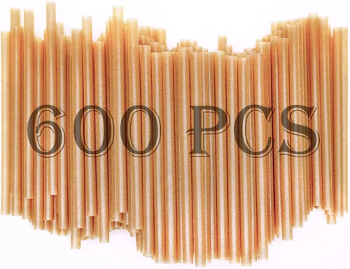 Vista 8 de Pajitas de cóctel cortas biodegradables de 5 pulgadas, 200 pajitas de cóctel compostables, hechas de 100% fibra de caña de azúcar, popotes