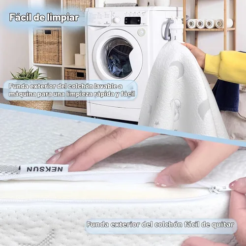 Vista 6 de Colchón Pack and Play, 38 x 26 pulgadas, colchón de espuma viscoelástica de doble cara para bebés y niños pequeños, colchones transpirables que se